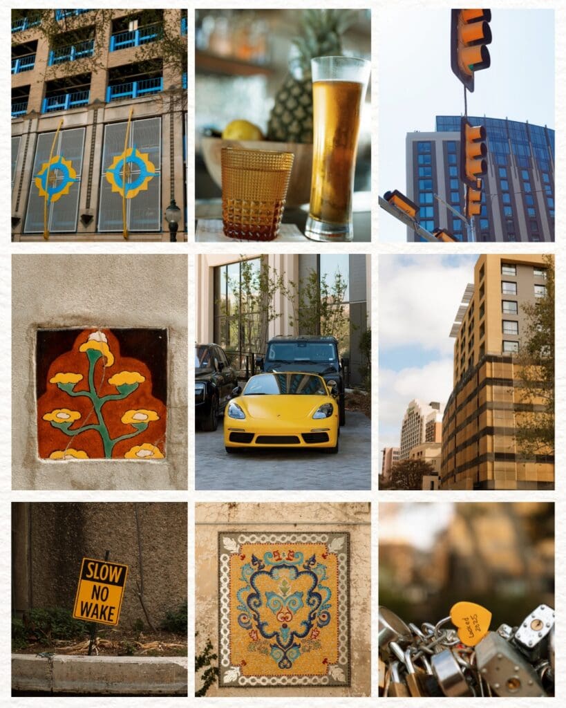 photos of things around San Antonio that have the color yellow in it